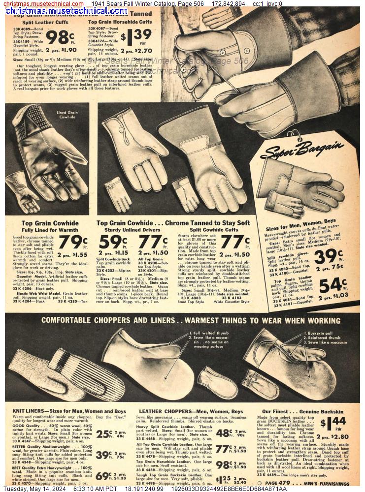 1941 Sears Fall Winter Catalog, Page 506