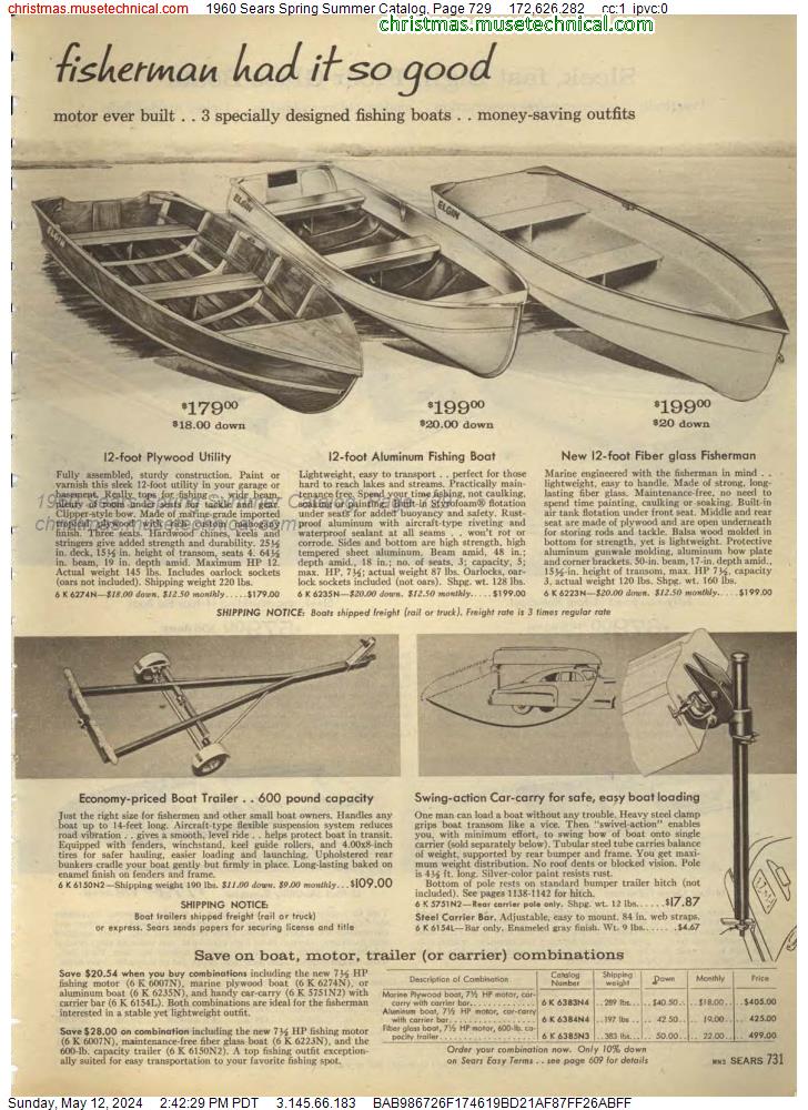 1960 Sears Spring Summer Catalog, Page 729