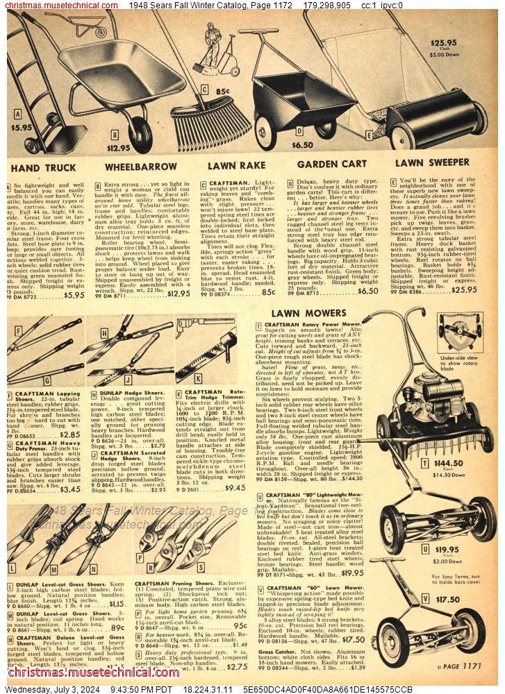1948 Sears Fall Winter Catalog, Page 1172
