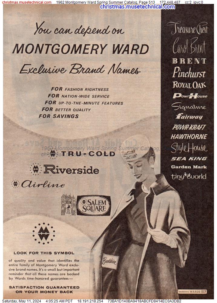 1962 Montgomery Ward Spring Summer Catalog, Page 513