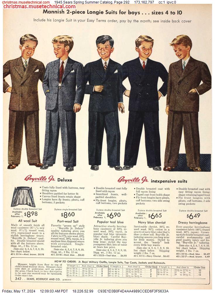 1945 Sears Spring Summer Catalog, Page 292