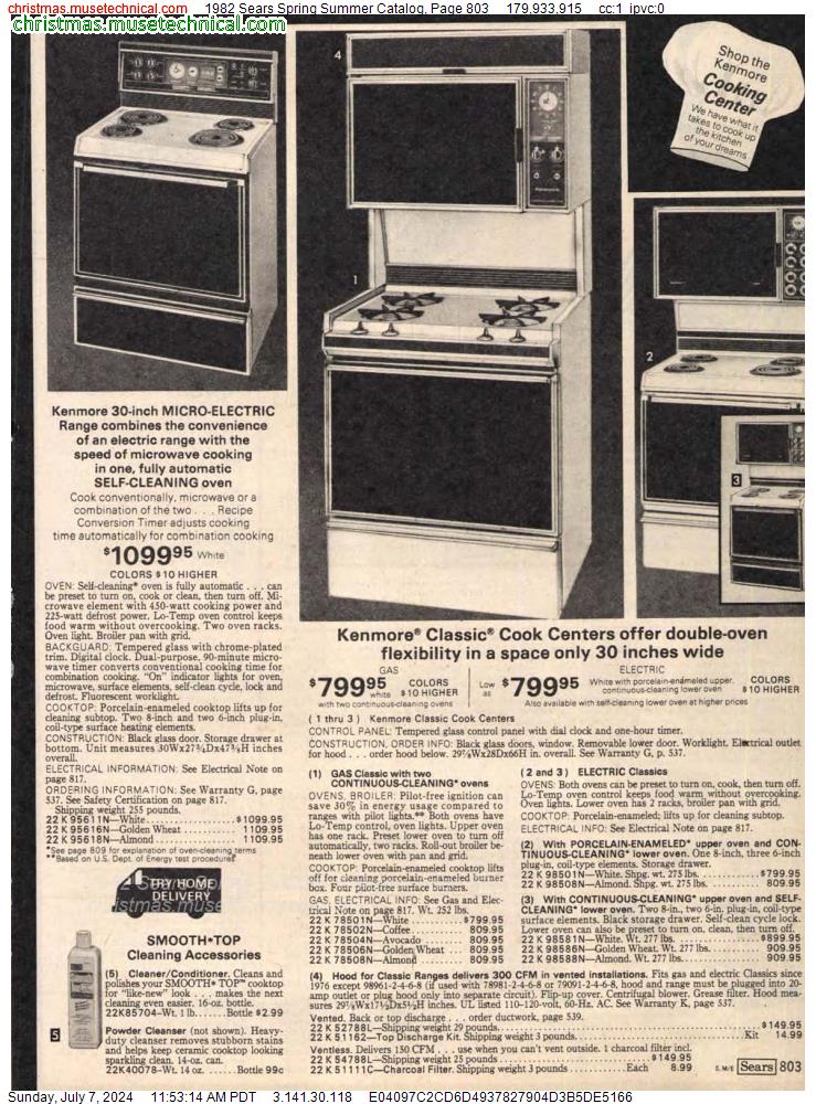 1982 Sears Spring Summer Catalog, Page 803