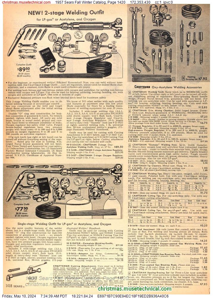 1957 Sears Fall Winter Catalog, Page 1420