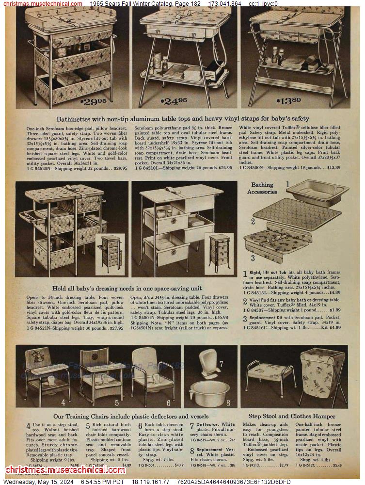 1965 Sears Fall Winter Catalog, Page 182