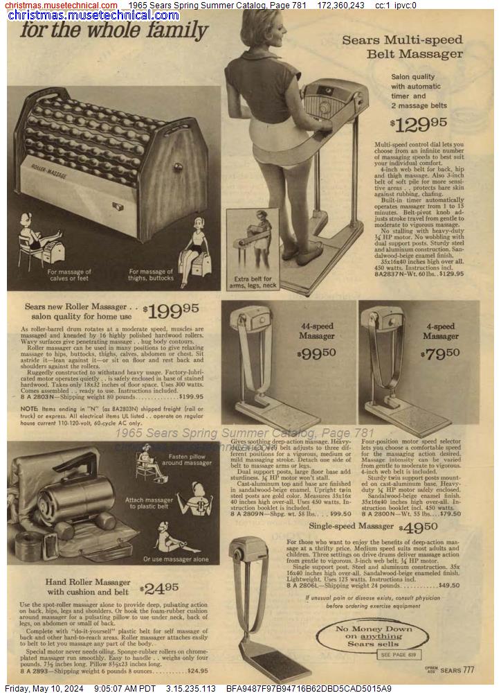 1965 Sears Spring Summer Catalog, Page 781