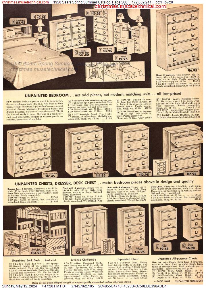 1950 Sears Spring Summer Catalog, Page 566