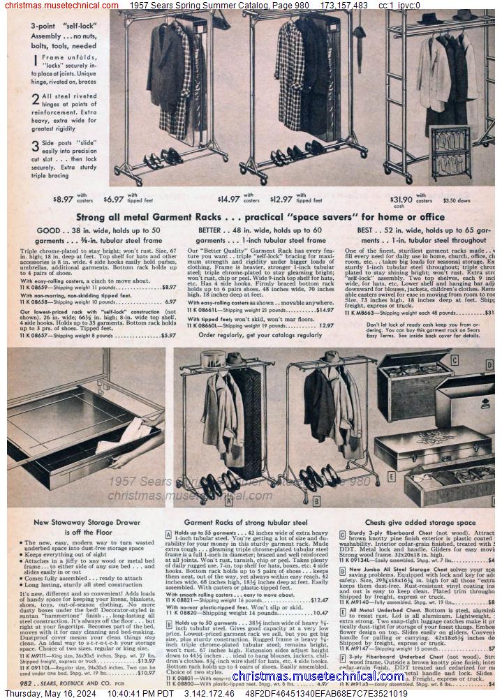 1957 Sears Spring Summer Catalog, Page 980