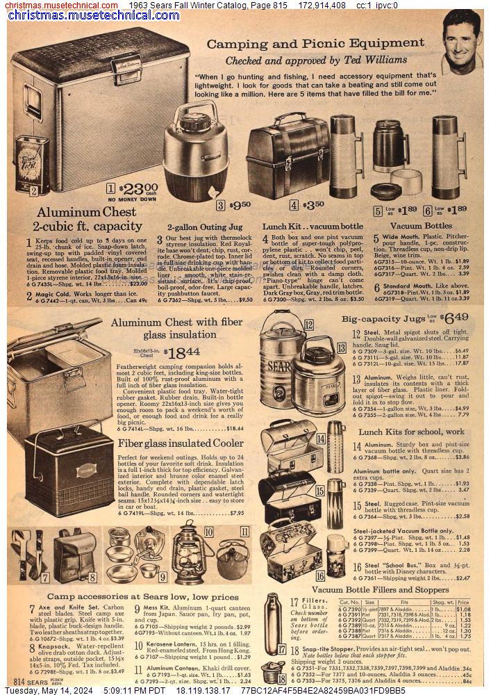 1963 Sears Fall Winter Catalog, Page 815