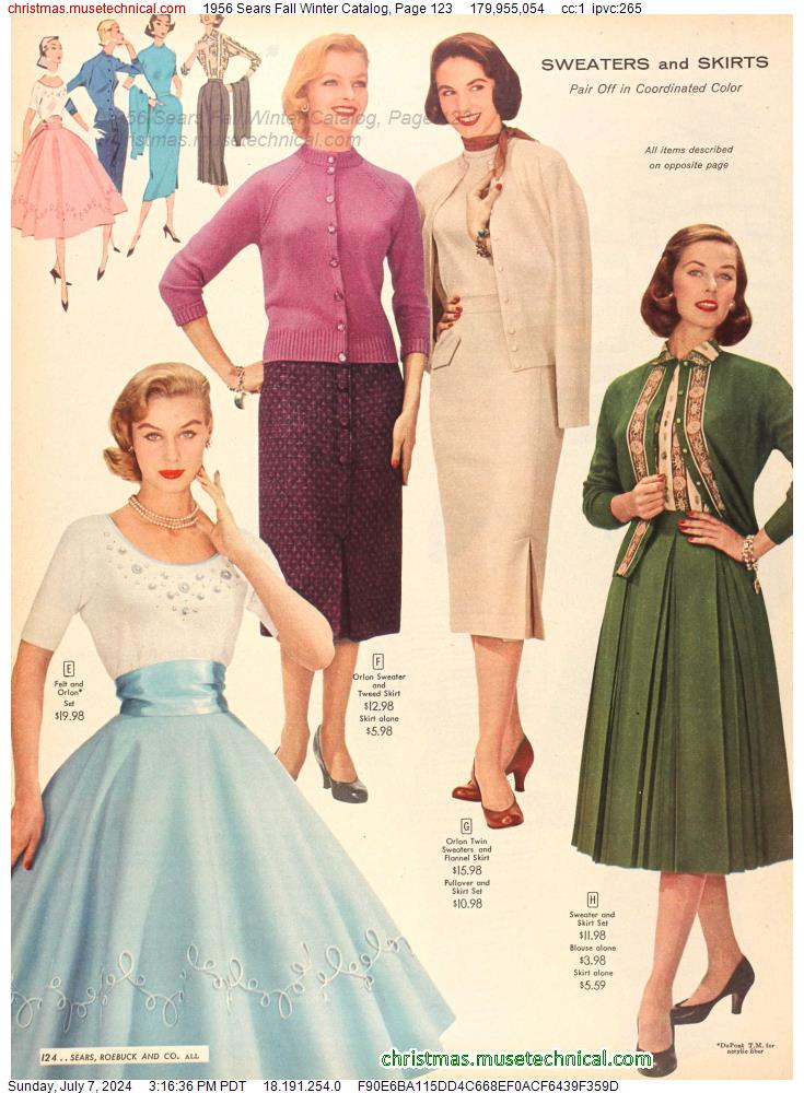 1956 Sears Fall Winter Catalog, Page 123