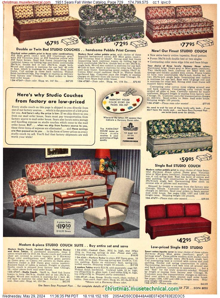 1951 Sears Fall Winter Catalog, Page 729