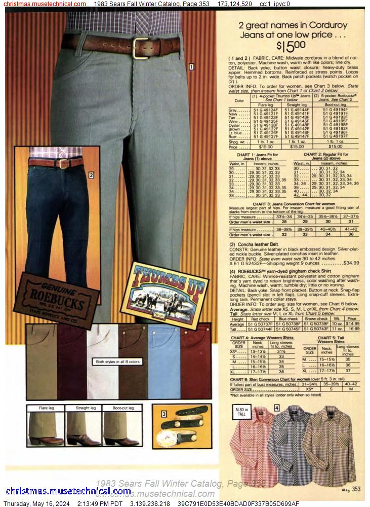 1983 Sears Fall Winter Catalog, Page 353