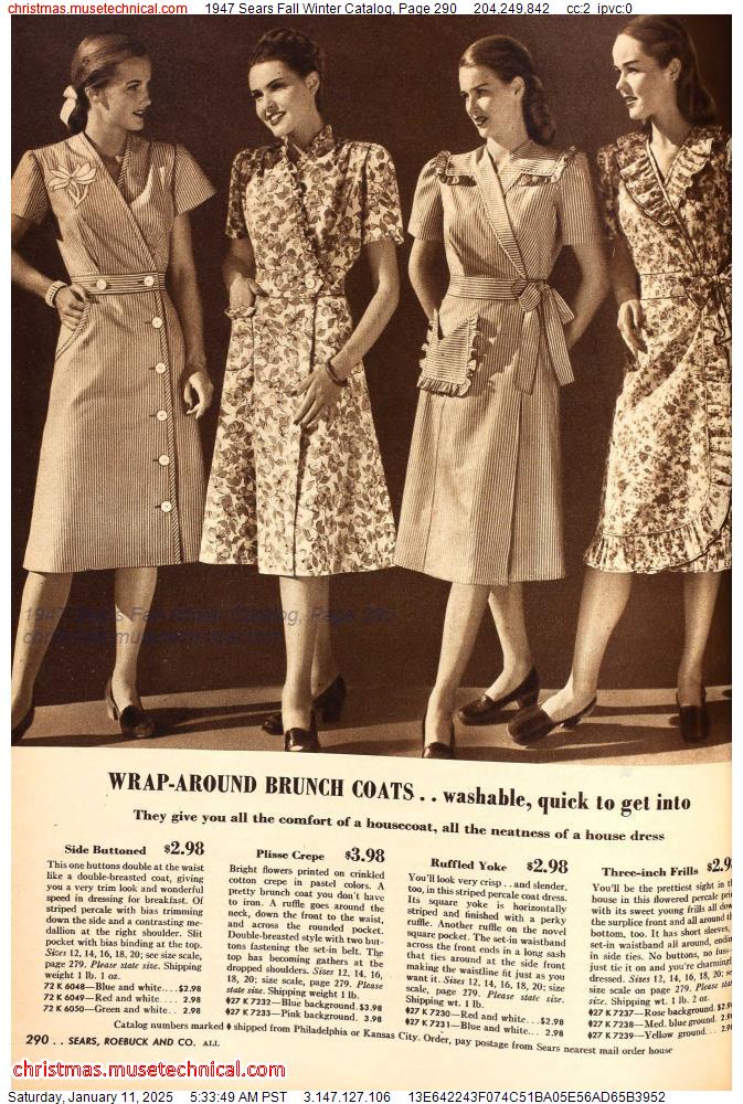 1947 Sears Fall Winter Catalog, Page 290