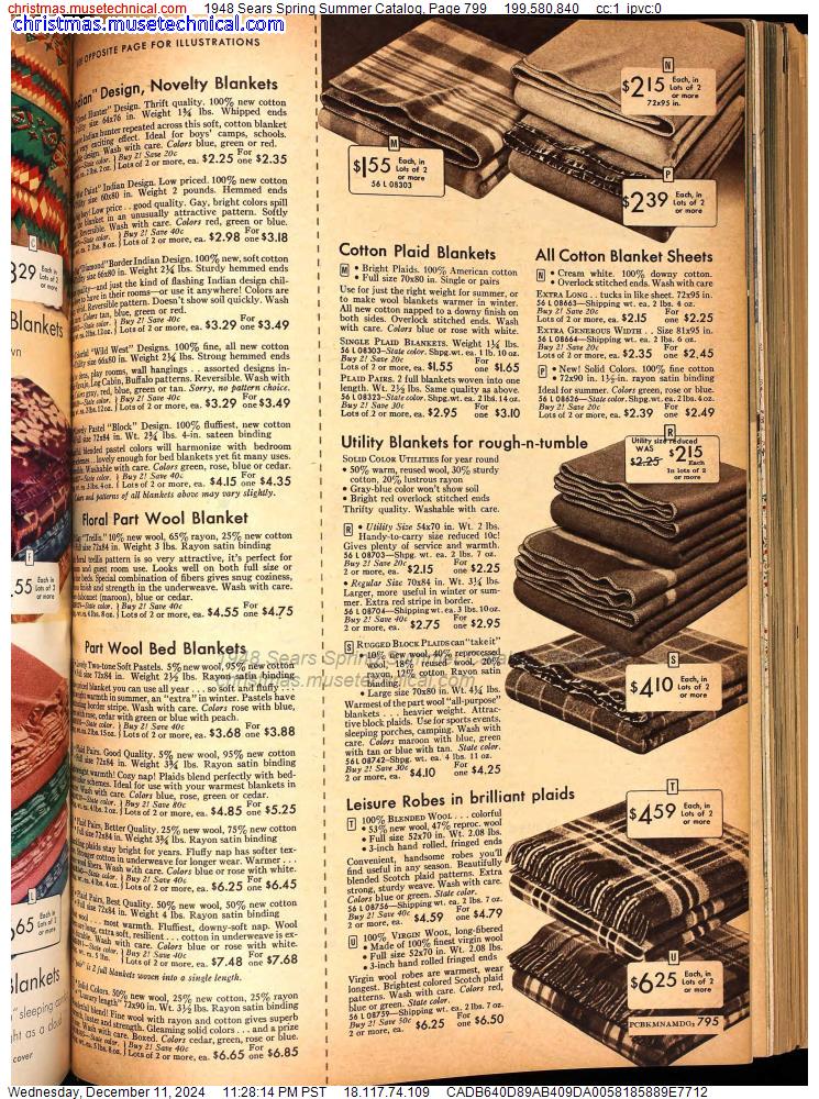 1948 Sears Spring Summer Catalog, Page 799