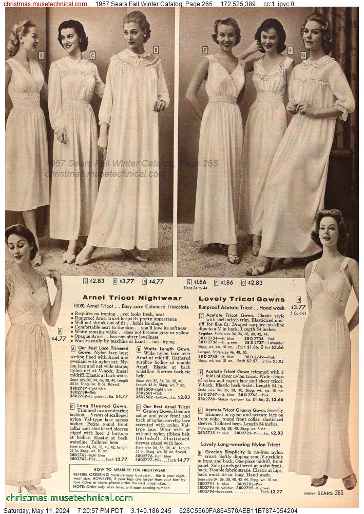1957 Sears Fall Winter Catalog, Page 265