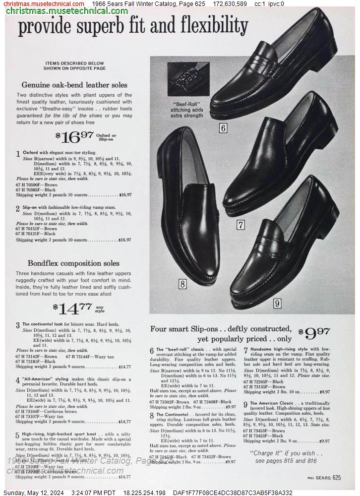 1966 Sears Fall Winter Catalog, Page 625