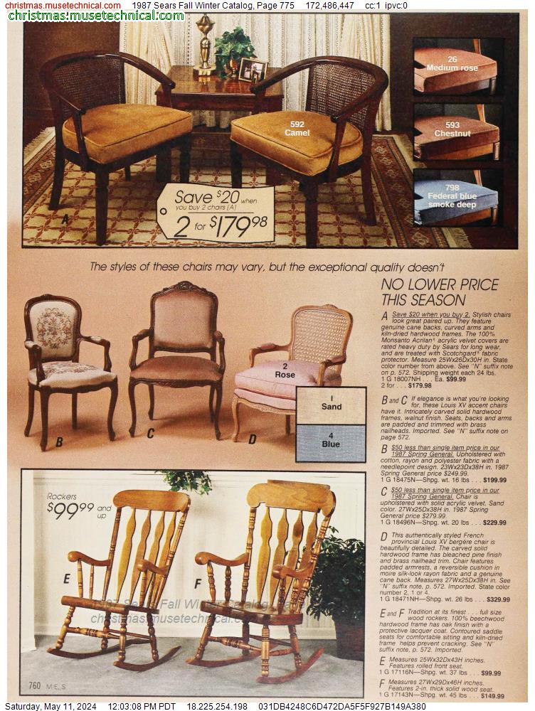 1987 Sears Fall Winter Catalog, Page 775