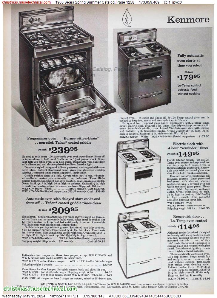 1966 Sears Spring Summer Catalog, Page 1258