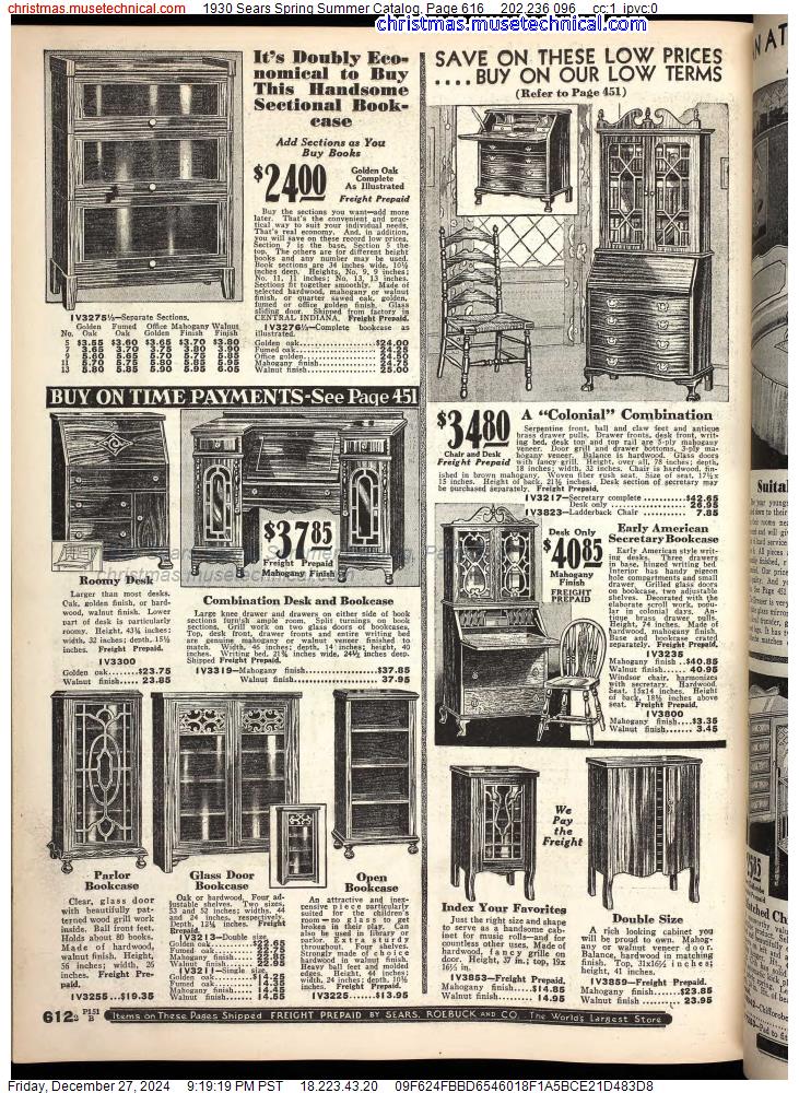 1930 Sears Spring Summer Catalog, Page 616