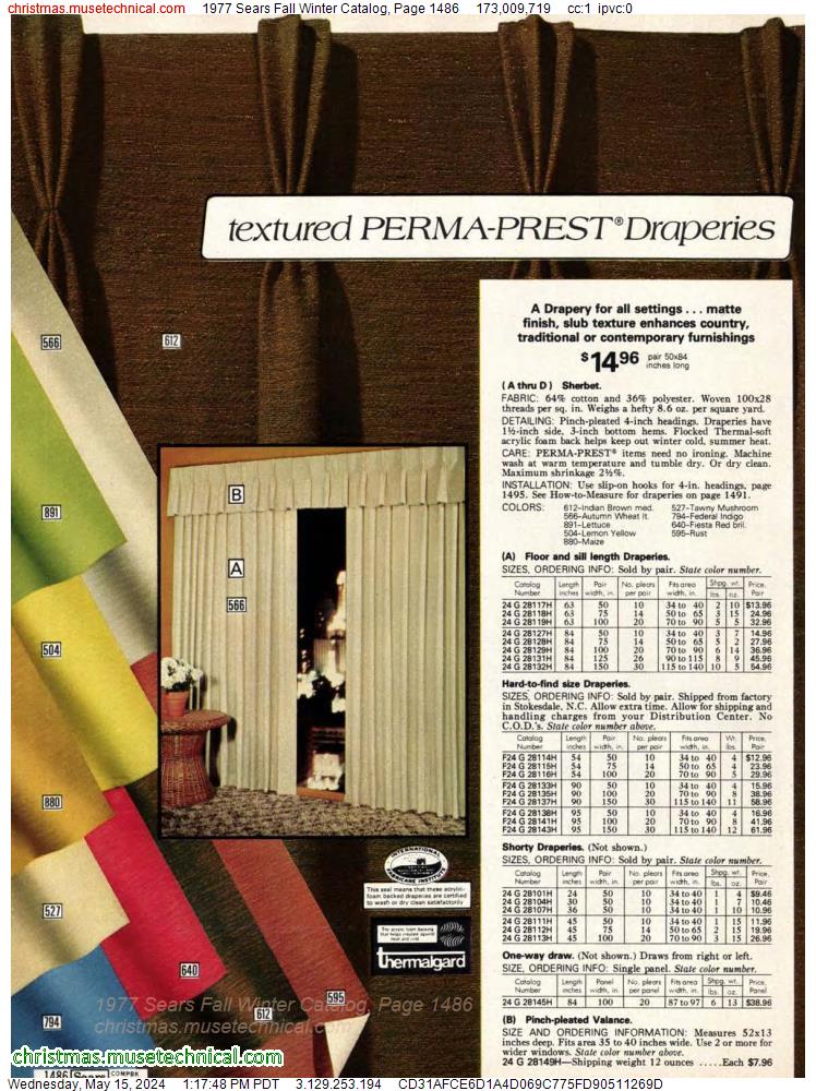1977 Sears Fall Winter Catalog, Page 1486