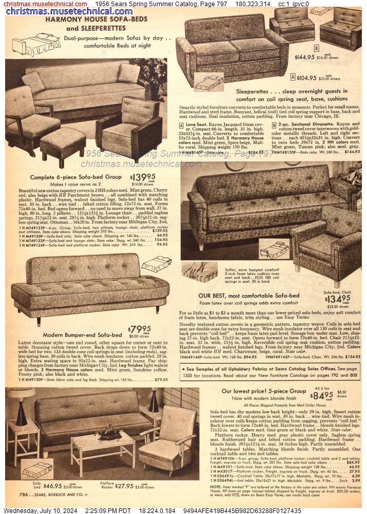1956 Sears Spring Summer Catalog, Page 797