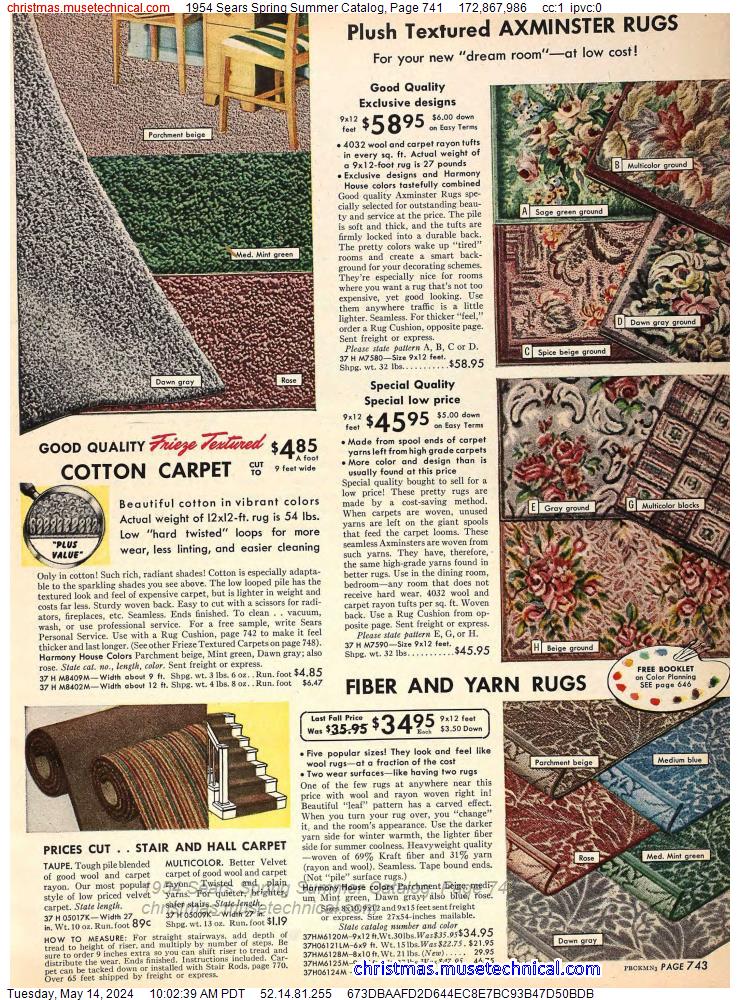 1954 Sears Spring Summer Catalog, Page 741