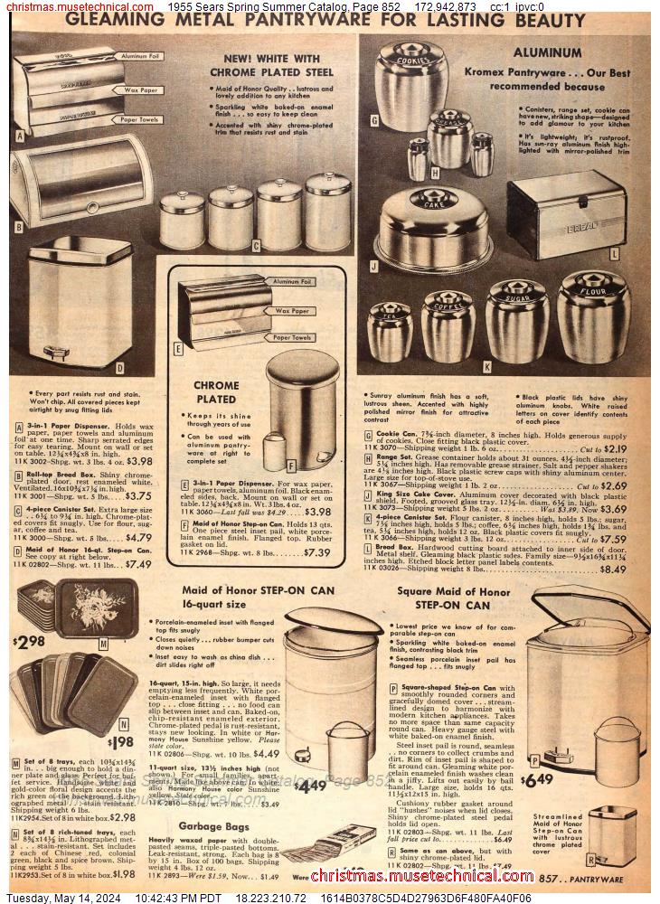 1955 Sears Spring Summer Catalog, Page 852