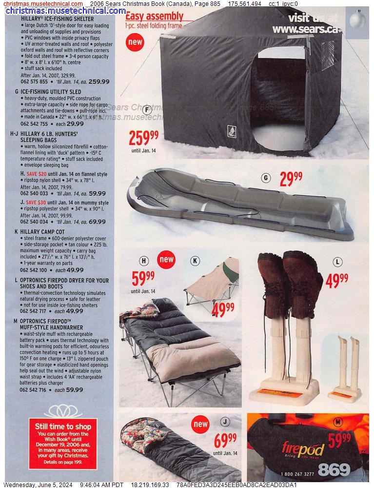 2006 Sears Christmas Book (Canada), Page 885
