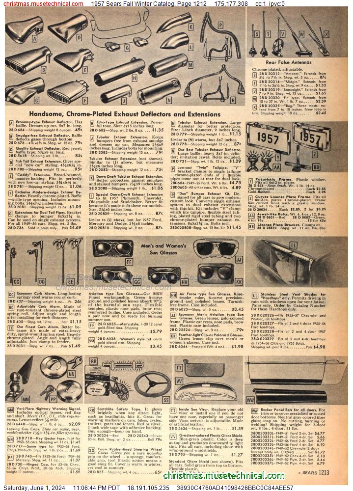 1957 Sears Fall Winter Catalog, Page 1212