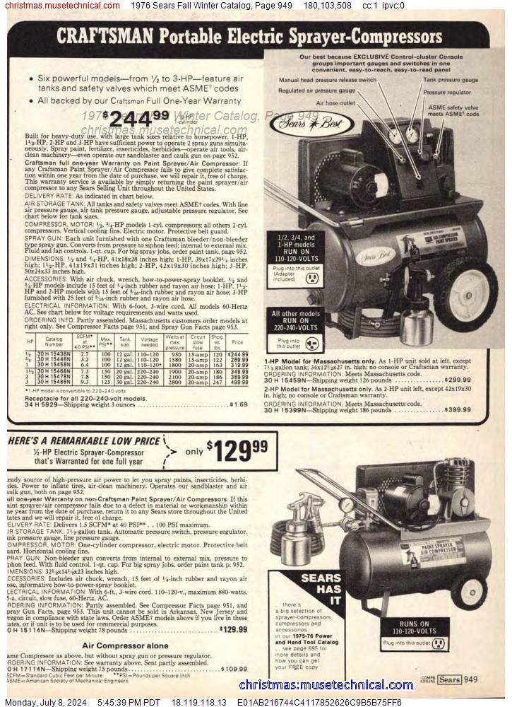 1976 Sears Fall Winter Catalog, Page 949