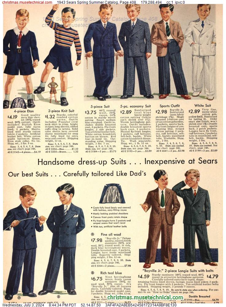 1943 Sears Spring Summer Catalog, Page 408