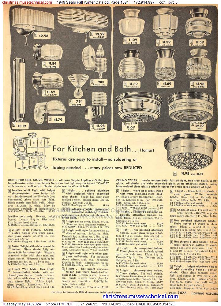 1949 Sears Fall Winter Catalog, Page 1081