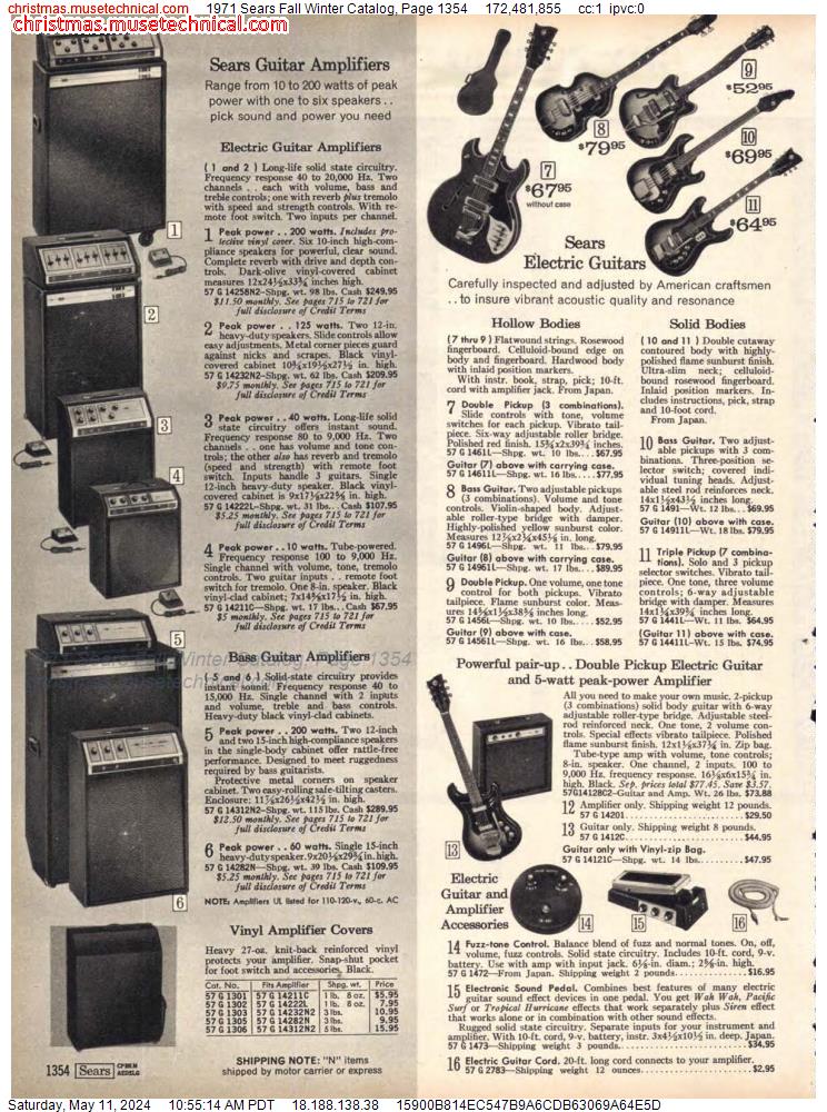 1971 Sears Fall Winter Catalog, Page 1354