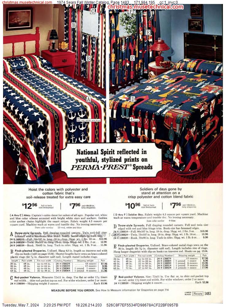 1974 Sears Fall Winter Catalog, Page 1483