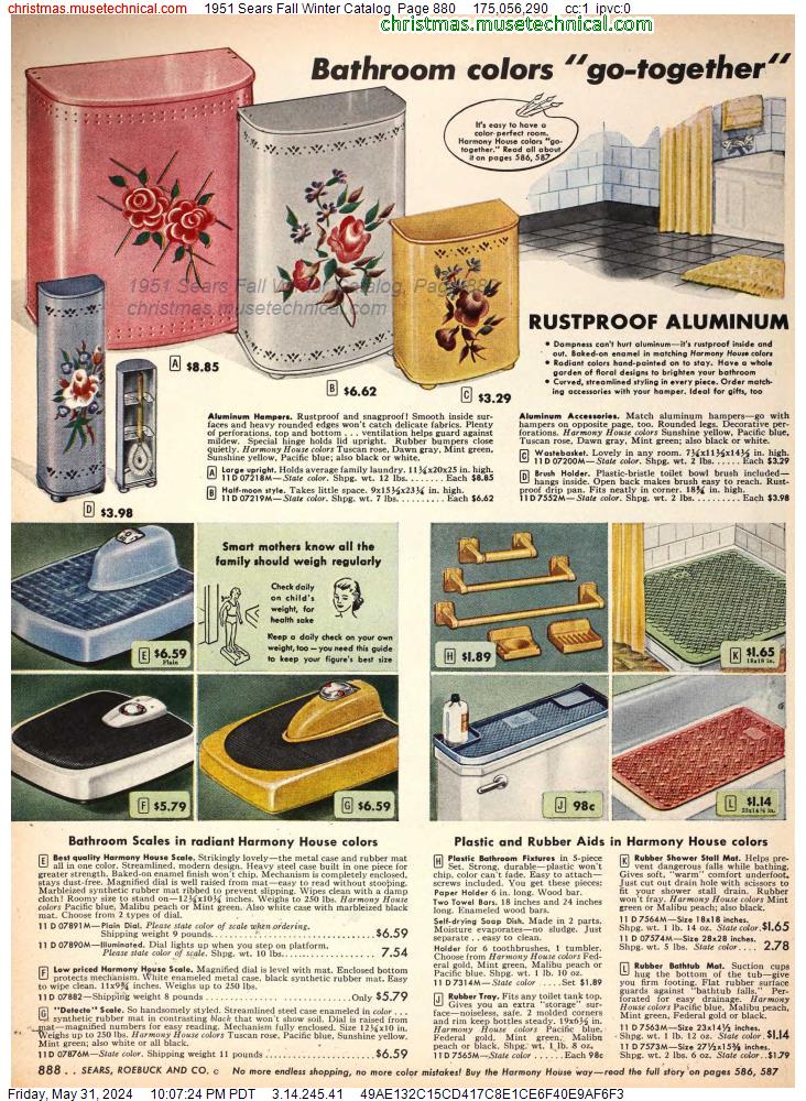 1951 Sears Fall Winter Catalog, Page 880