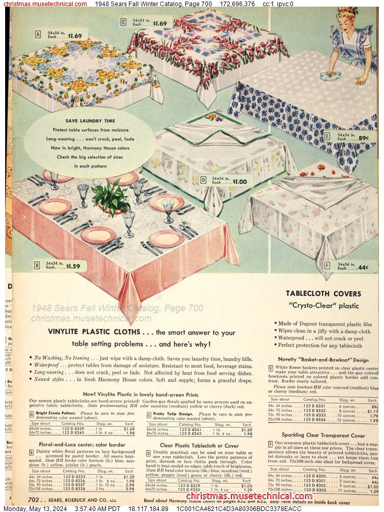 1948 Sears Fall Winter Catalog, Page 700