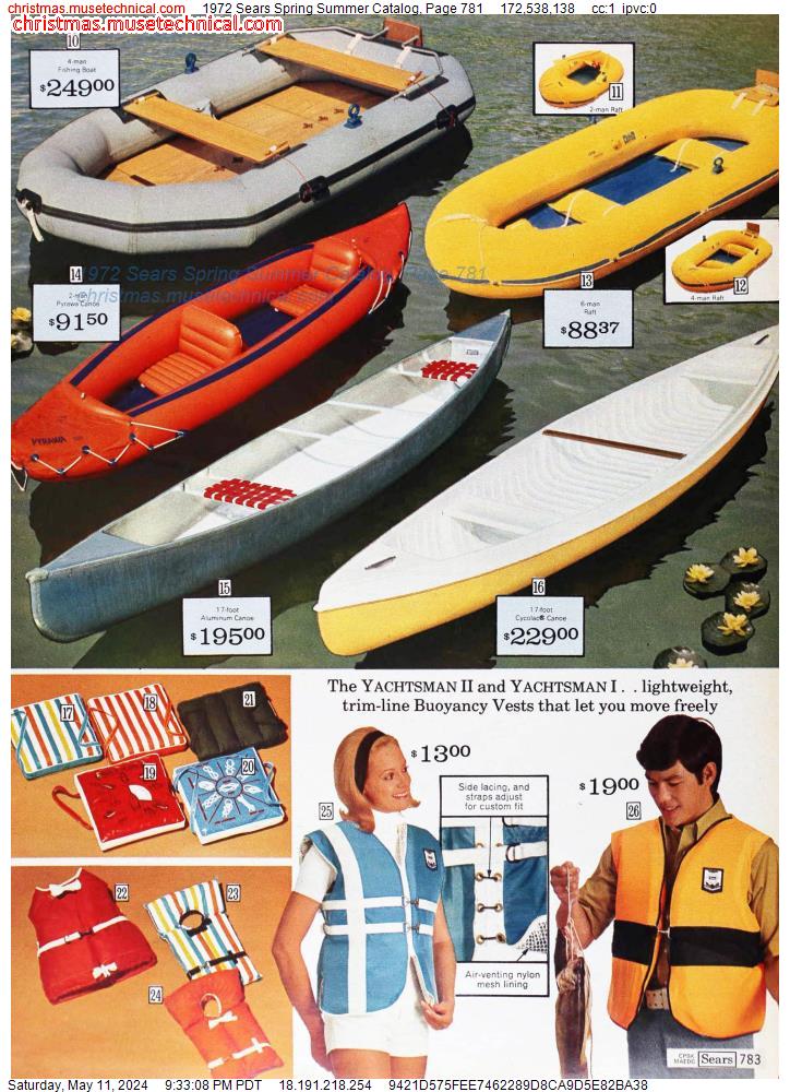 1972 Sears Spring Summer Catalog, Page 781