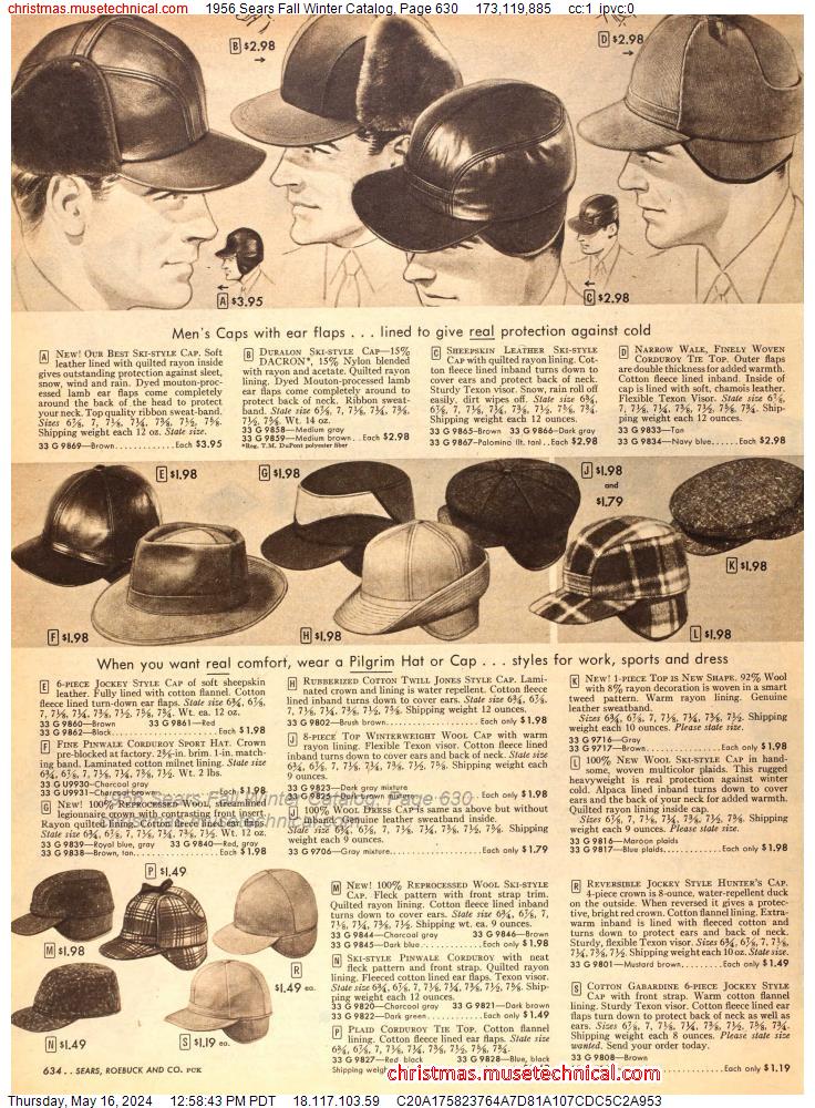1956 Sears Fall Winter Catalog, Page 630