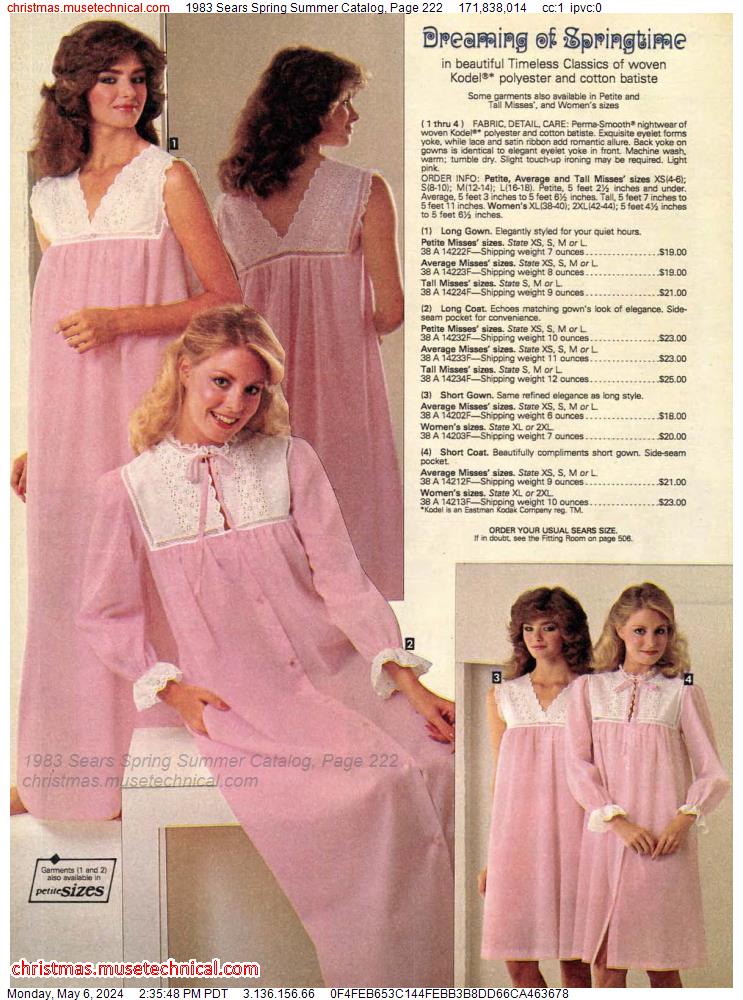 1983 Sears Spring Summer Catalog, Page 222