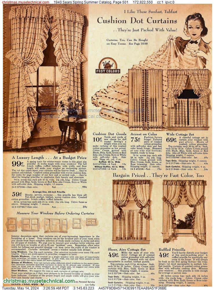 1940 Sears Spring Summer Catalog, Page 501