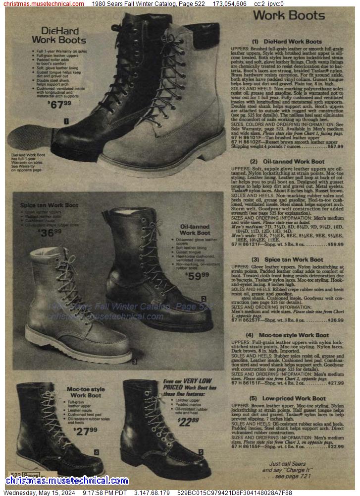 1980 Sears Fall Winter Catalog, Page 522