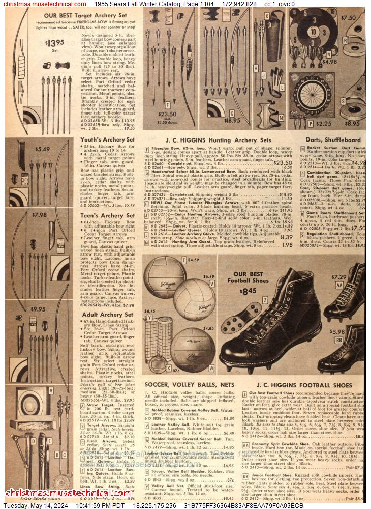 1955 Sears Fall Winter Catalog, Page 1104