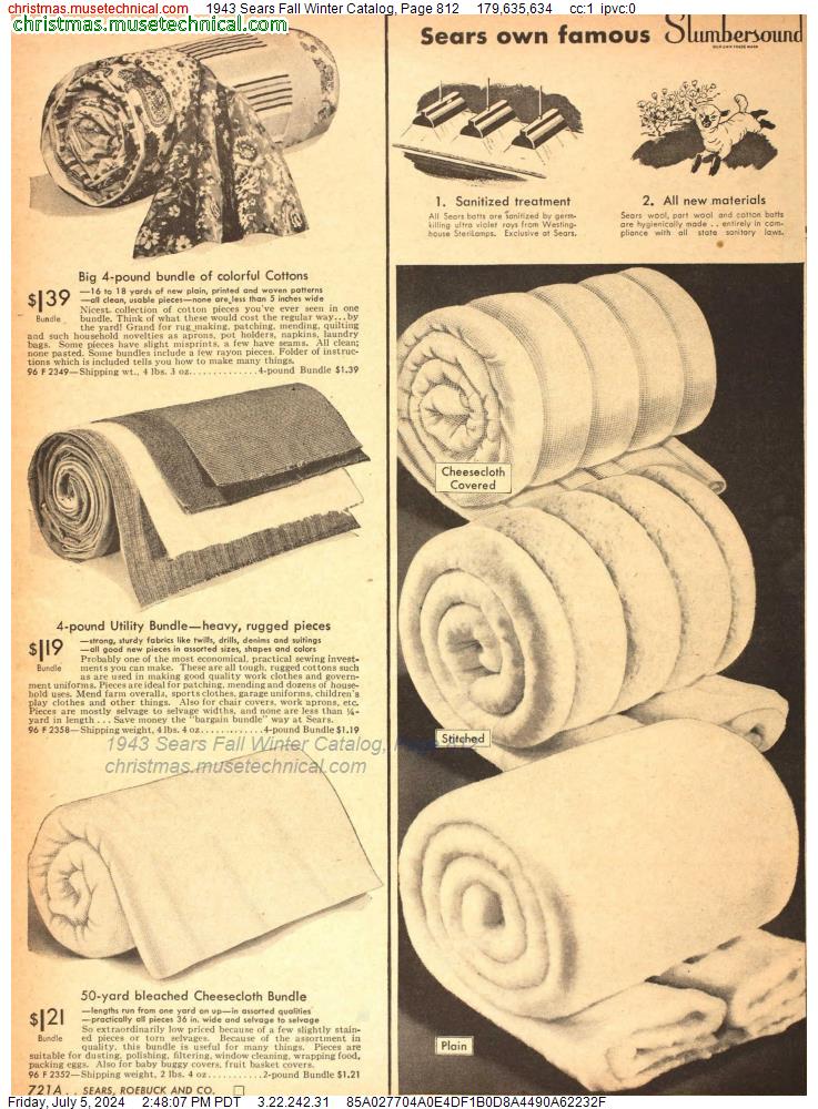 1943 Sears Fall Winter Catalog, Page 812