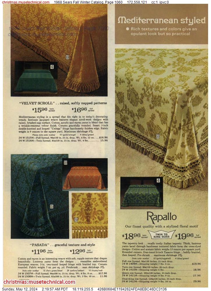 1968 Sears Fall Winter Catalog, Page 1060