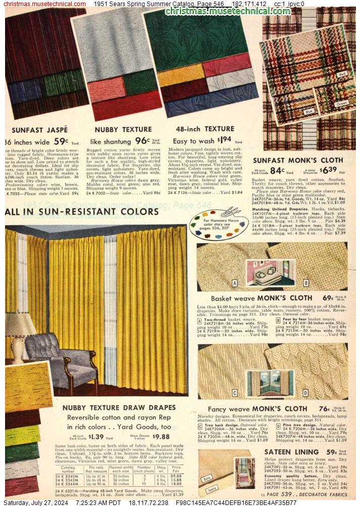 1951 Sears Spring Summer Catalog, Page 546