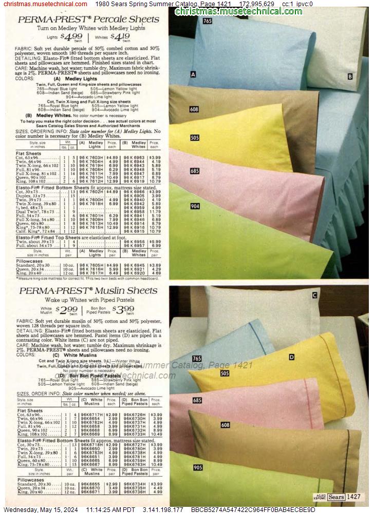1980 Sears Spring Summer Catalog, Page 1421