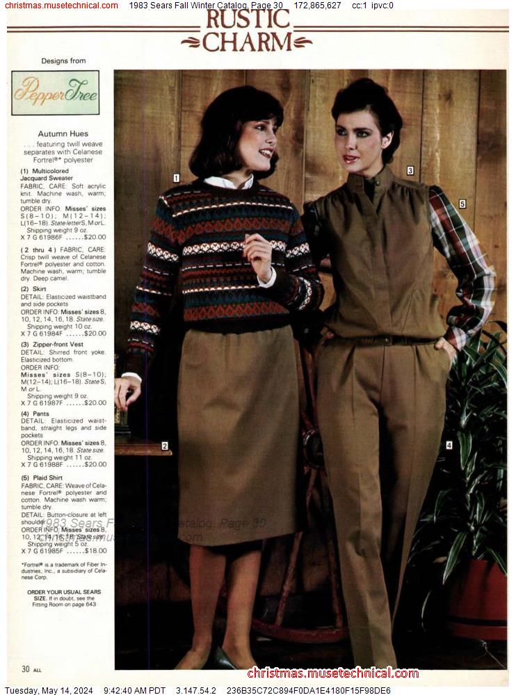 1983 Sears Fall Winter Catalog, Page 30