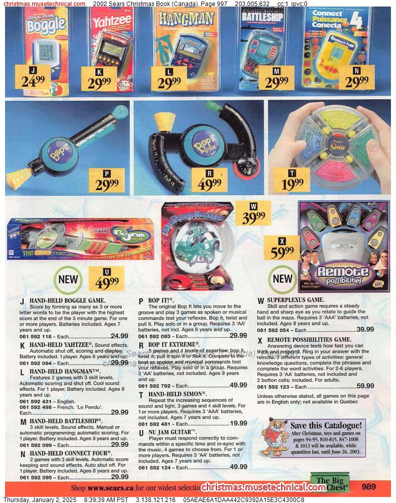 2002 Sears Christmas Book (Canada), Page 997