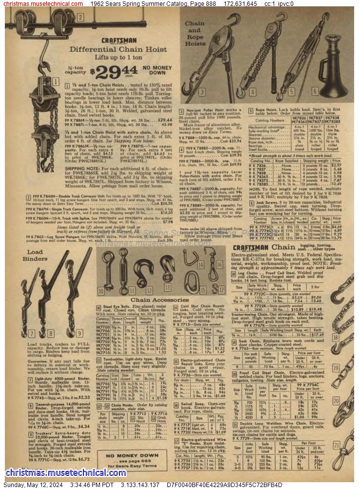 1962 Sears Spring Summer Catalog, Page 888