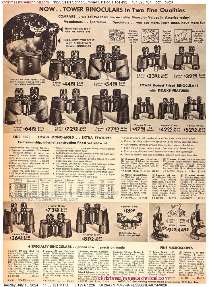 1955 Sears Spring Summer Catalog, Page 492