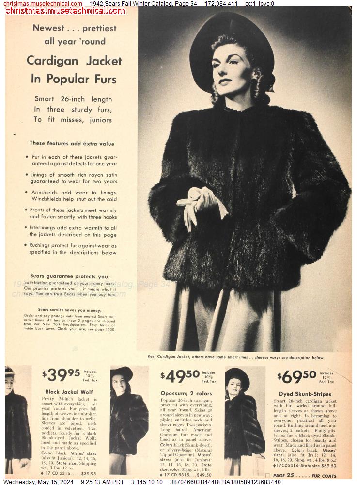 1942 Sears Fall Winter Catalog, Page 34